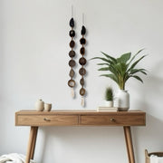 Esme Black, Taupe & Charcoal Agate Wall Hanging – Handcrafted Boho Garland (Multiple Sizes)