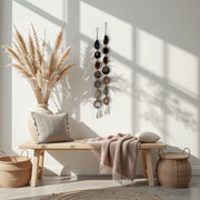 Esme Black, Taupe & Charcoal Agate Wall Hanging – Handcrafted Boho Garland (Multiple Sizes)