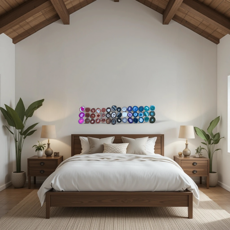 Rainbow Ombre Agate Wall Art Set - 42 Piece | DIY Installation