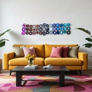 Rainbow Ombre Agate Wall Art Set - 42 Piece | DIY Installation
