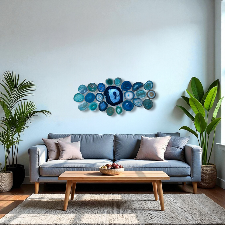 Ocean Current Agate Wall Art Set – 23 Piece | DIY Installation