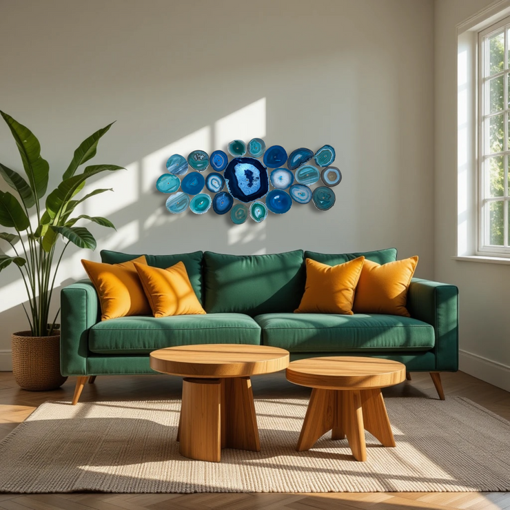 Ocean Current Agate Wall Art Set – 23 Piece | DIY Installation