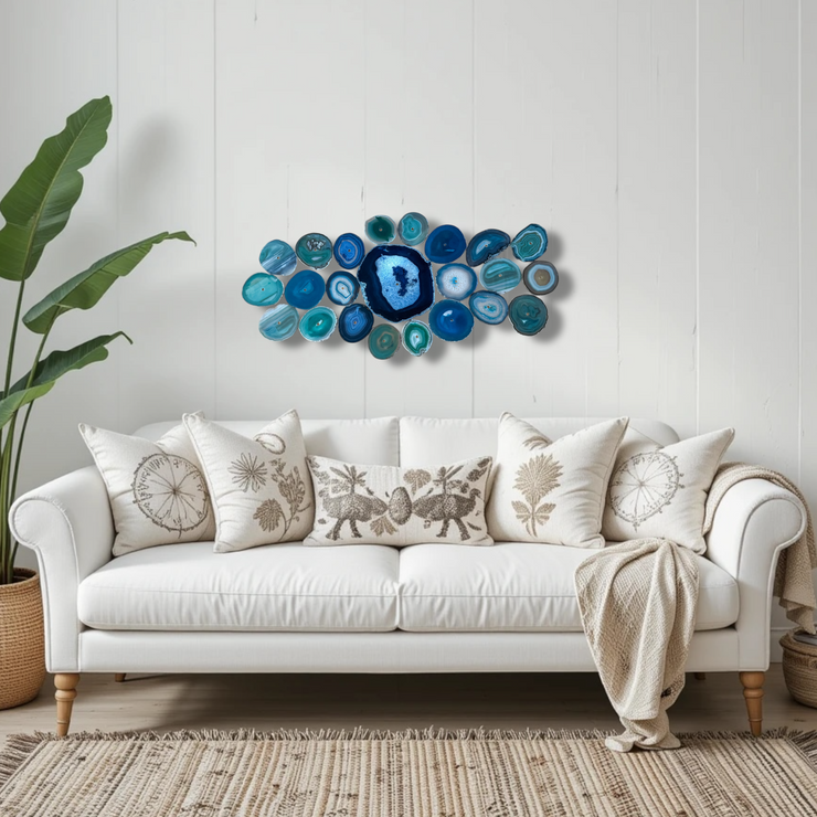 Ocean Current Agate Wall Art Set – 23 Piece | DIY Installation