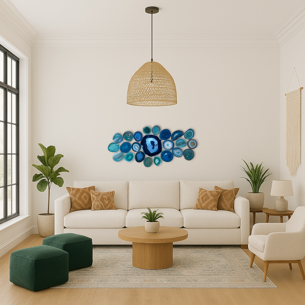 Ocean Current Agate Wall Art Set – 23 Piece | DIY Installation