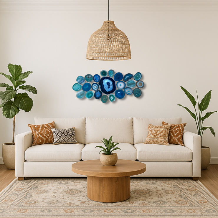 Ocean Current Agate Wall Art Set – 23 Piece | DIY Installation