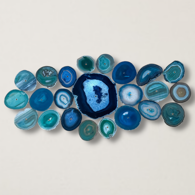 Ocean Current Agate Wall Art Set – 23 Piece | DIY Installation