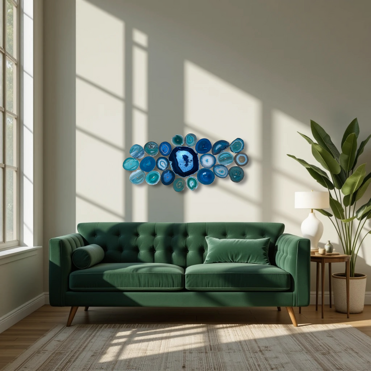 Ocean Current Agate Wall Art Set – 23 Piece | DIY Installation