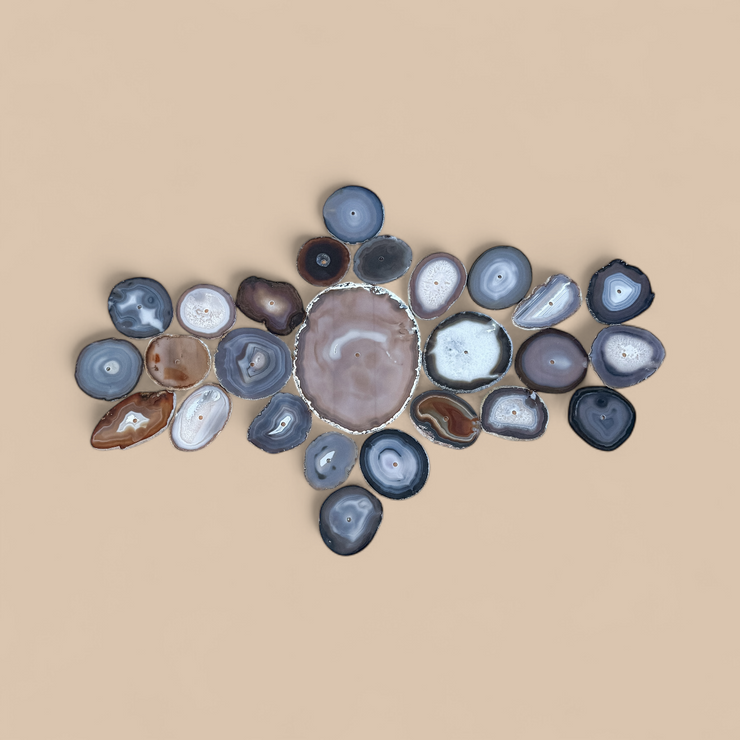 Umber Sol Agate Wall Art Set – 26 Piece | DIY Installation