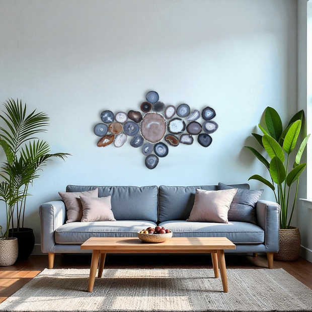 Umber Sol Agate Wall Art Set – 26 Piece | DIY Installation