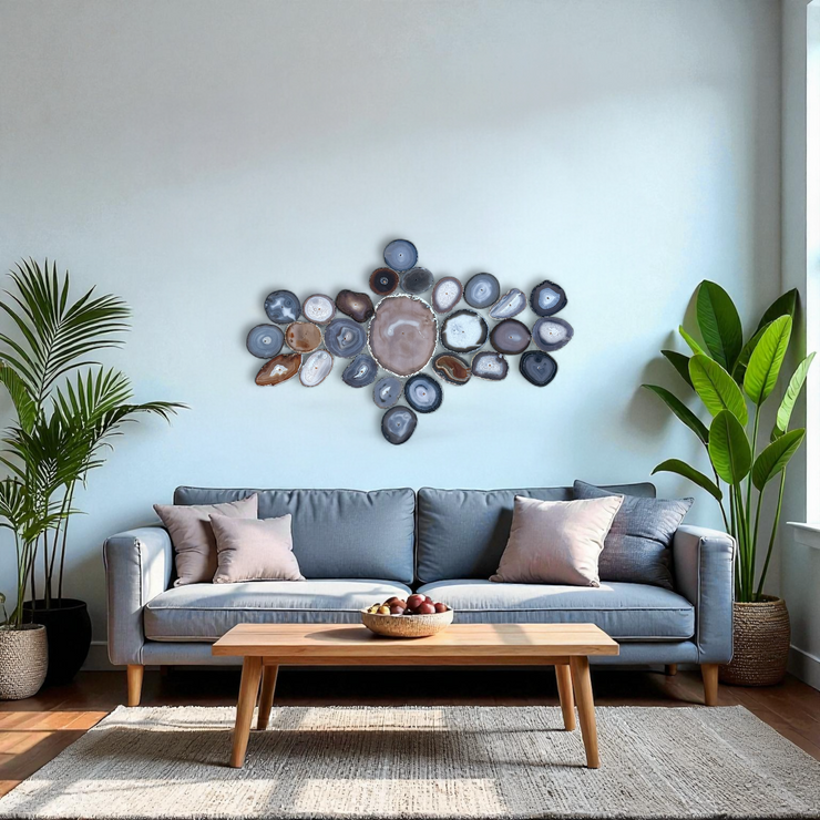 Umber Sol Agate Wall Art Set – 26 Piece | DIY Installation