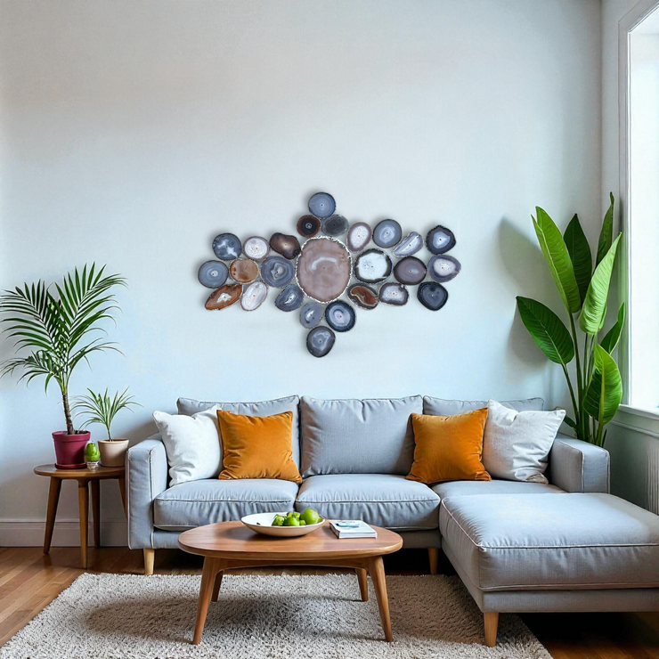 Umber Sol Agate Wall Art Set – 26 Piece | DIY Installation