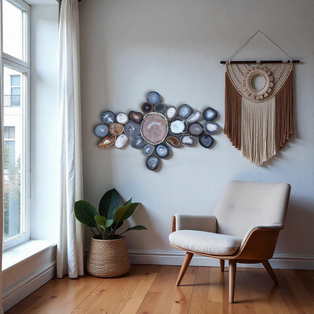 Umber Sol Agate Wall Art Set – 26 Piece | DIY Installation