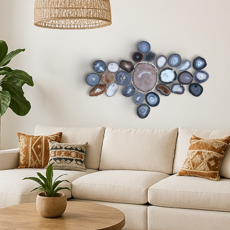 Umber Sol Agate Wall Art Set – 26 Piece | DIY Installation