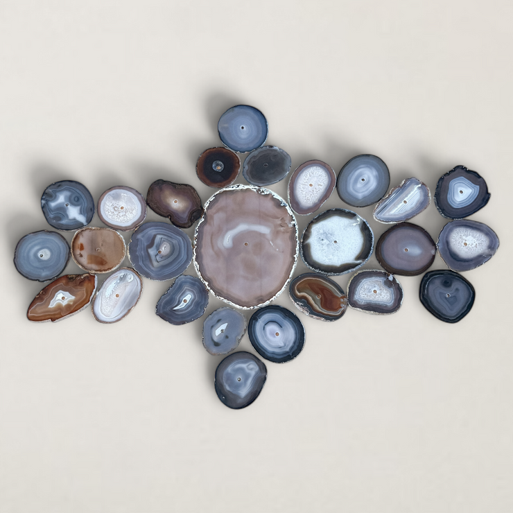 Umber Sol Agate Wall Art Set – 26 Piece | DIY Installation