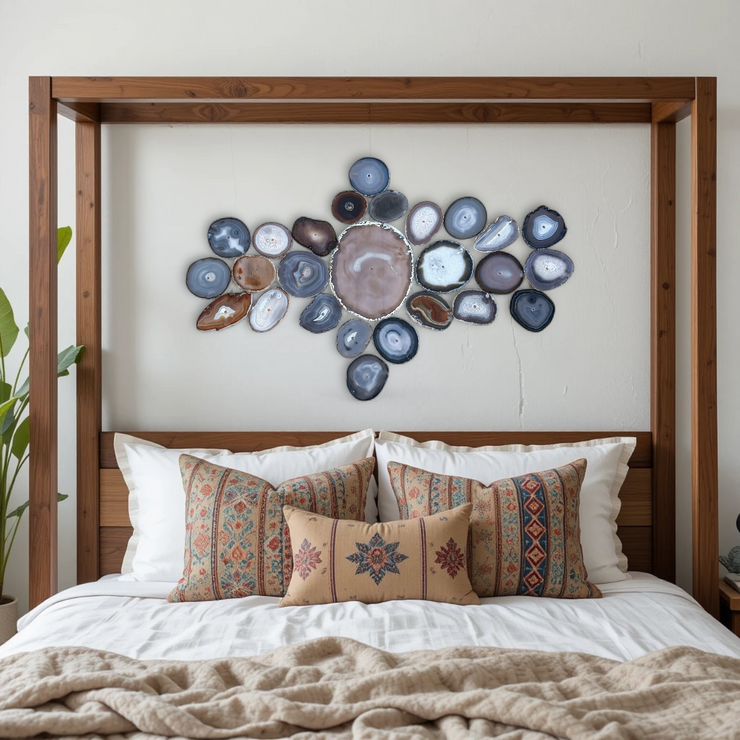 Umber Sol Agate Wall Art Set – 26 Piece | DIY Installation