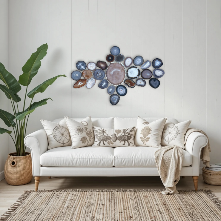 Umber Sol Agate Wall Art Set – 26 Piece | DIY Installation