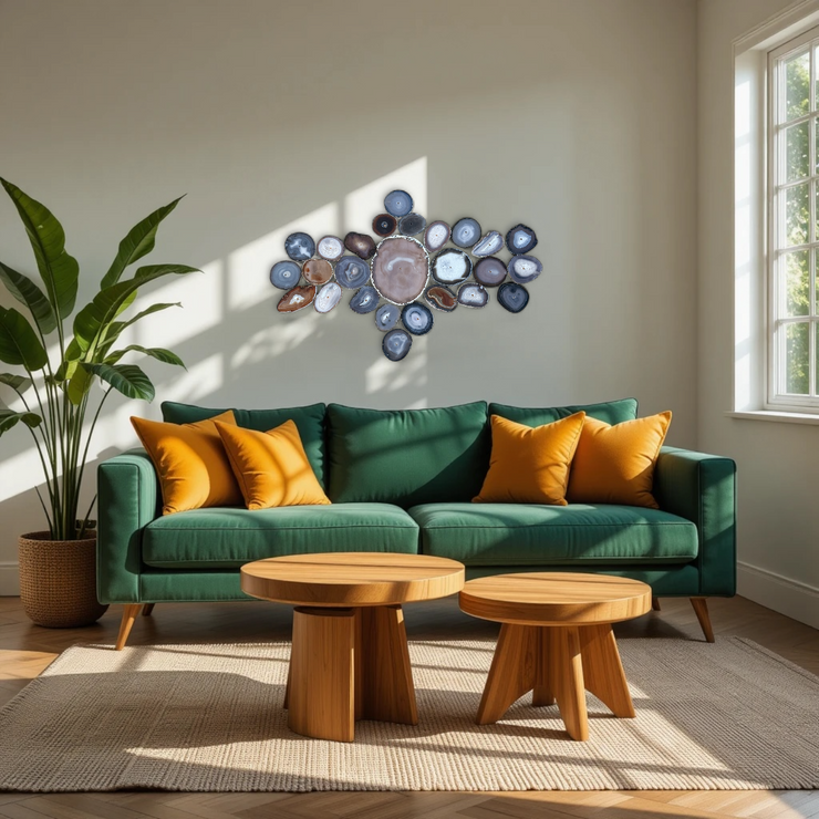 Umber Sol Agate Wall Art Set – 26 Piece | DIY Installation