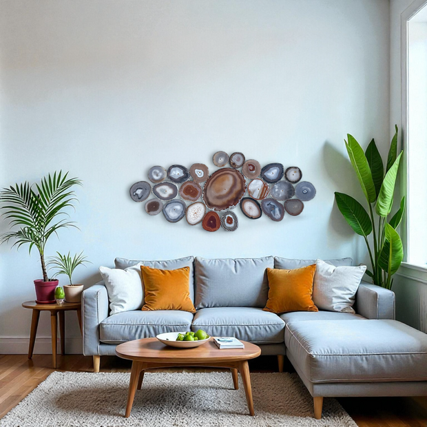 Sunset Sol Agate Wall Art Set – 23 Piece | DIY Installation