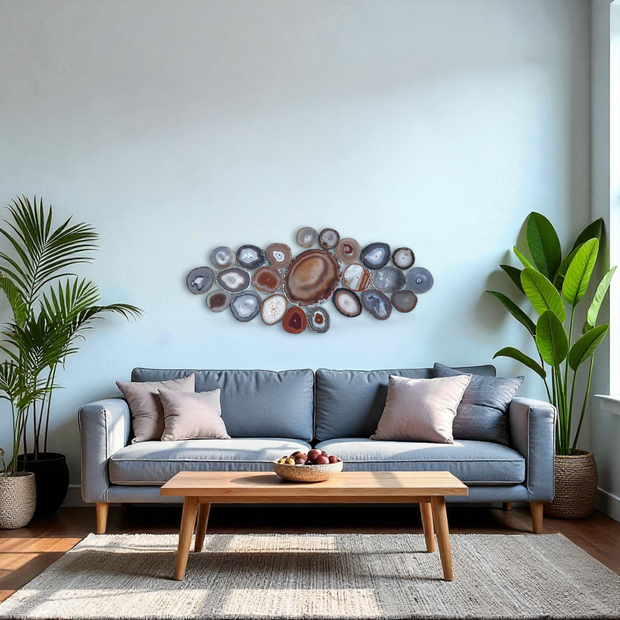 Sunset Sol Agate Wall Art Set – 23 Piece | DIY Installation