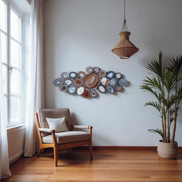 Sunset Sol Agate Wall Art Set – 23 Piece | DIY Installation