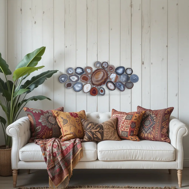 Sunset Sol Agate Wall Art Set – 23 Piece | DIY Installation