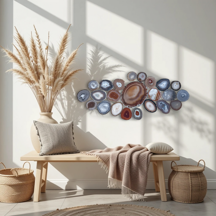 Sunset Sol Agate Wall Art Set – 23 Piece | DIY Installation