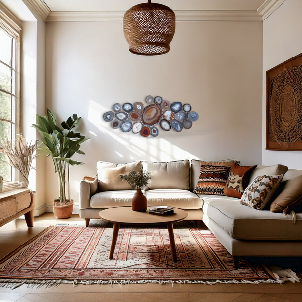 Sunset Sol Agate Wall Art Set – 23 Piece | DIY Installation