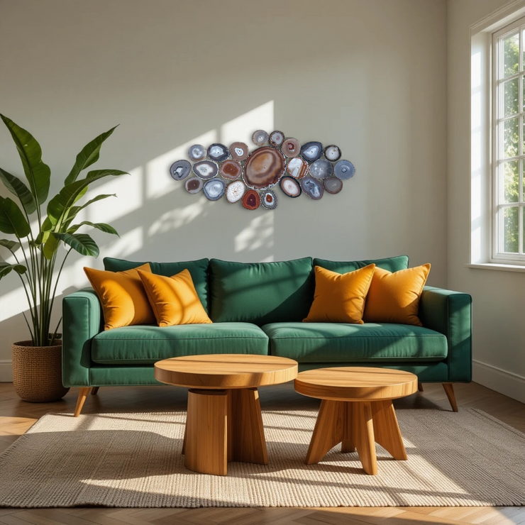 Sunset Sol Agate Wall Art Set – 23 Piece | DIY Installation