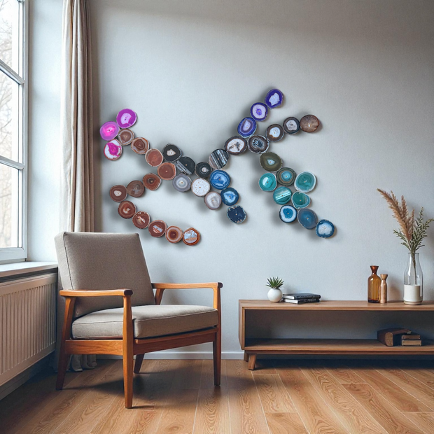 Rainbow Ombre Agate Wall Art Set - 42 Piece | DIY Installation