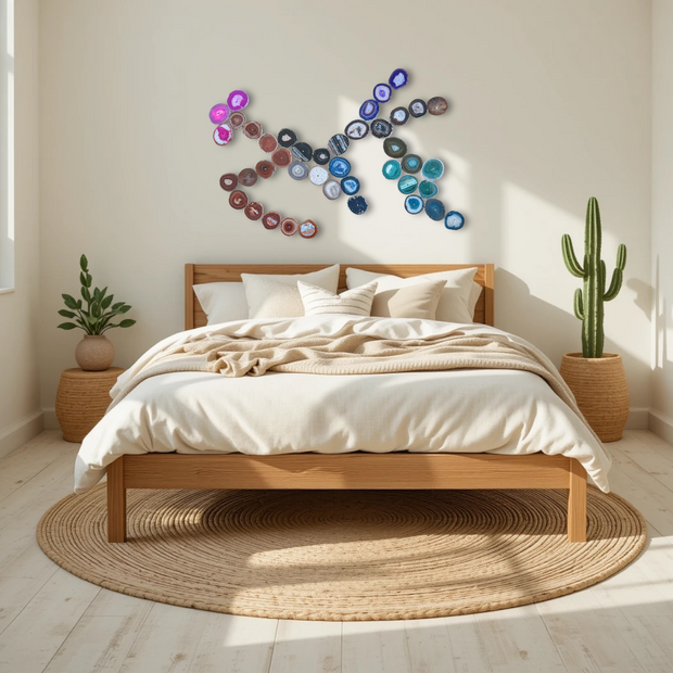 Rainbow Ombre Agate Wall Art Set - 42 Piece | DIY Installation