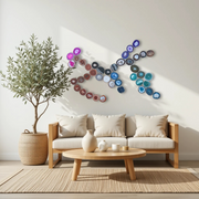 Rainbow Ombre Agate Wall Art Set - 42 Piece | DIY Installation