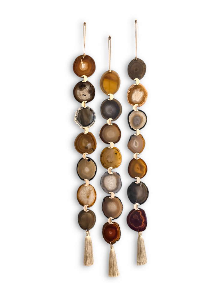 Set of 3 Umber Moon Agate Garlands