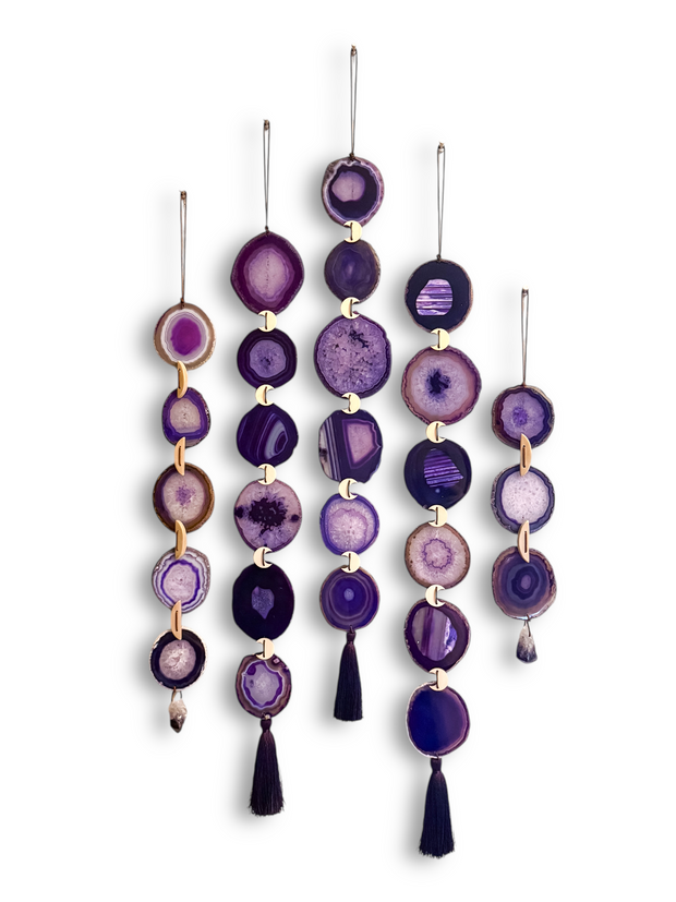 Set of 5 Amethyst Agate Garlands