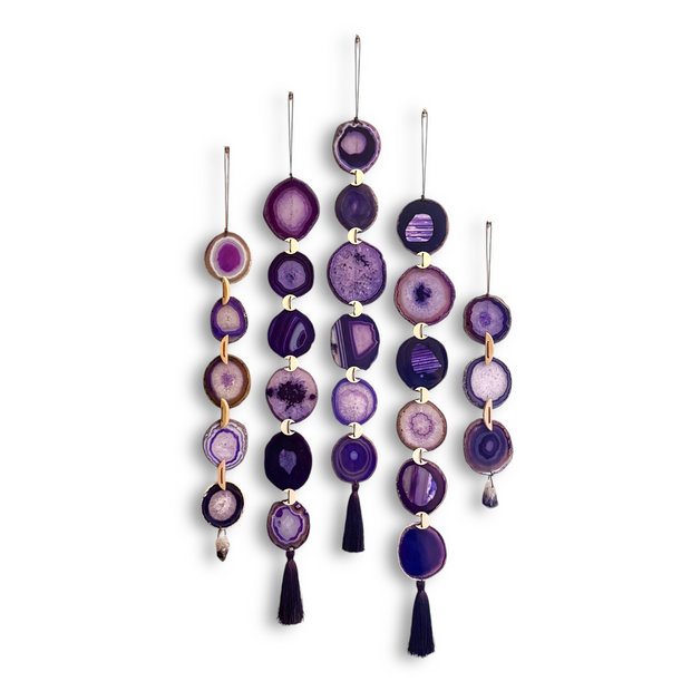 Set of 5 Amethyst Agate Garlands