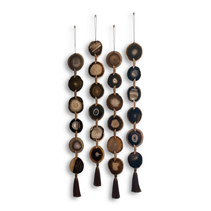 Set of 4 Moody Walnut Agate Garlands