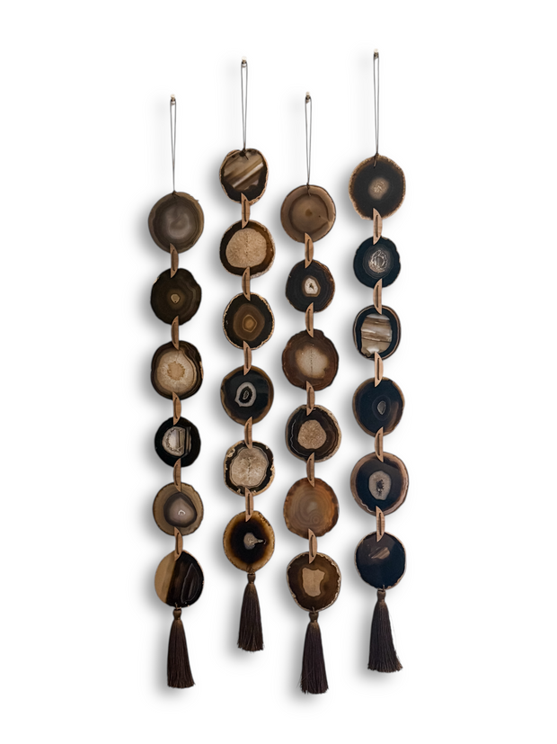 Set of 4 Moody Walnut Agate Garlands