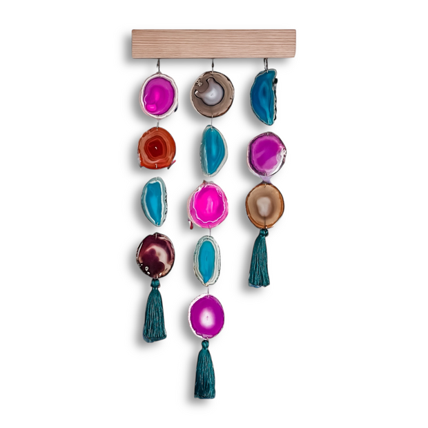 Magenta Teal Uma Agate Wall Hanging (Pair or Single)