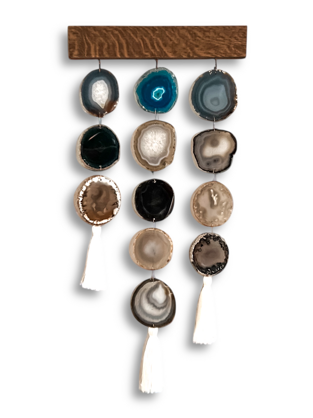 Dark Umber Uma Agate Wall Hanging (12 Inch)