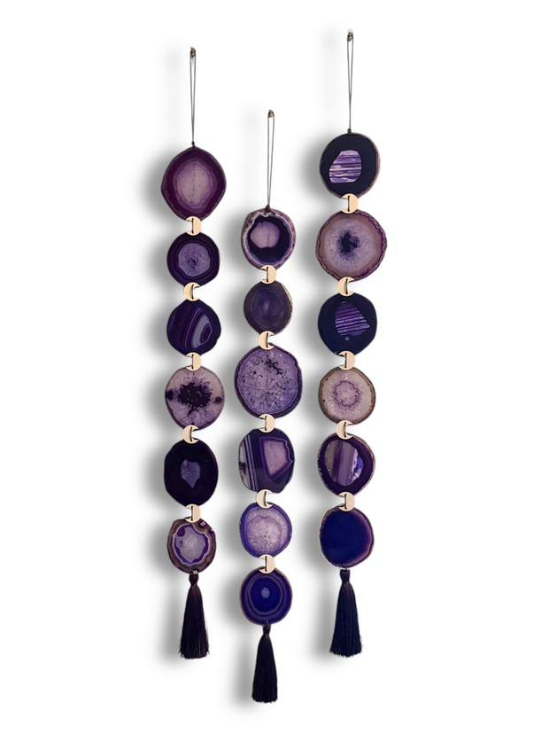 Set of 3 Amethyst Agate Garlands
