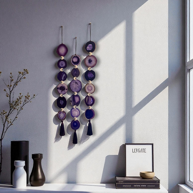 Set of 3 Amethyst Agate Garlands