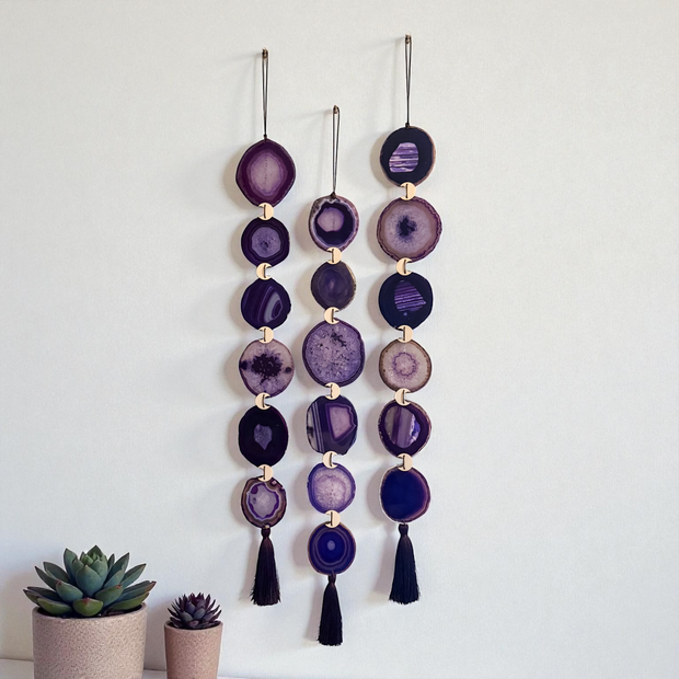 Set of 3 Amethyst Agate Garlands