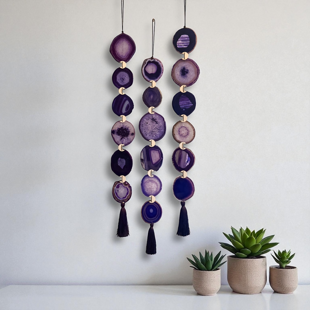 Set of 3 Amethyst Agate Garlands