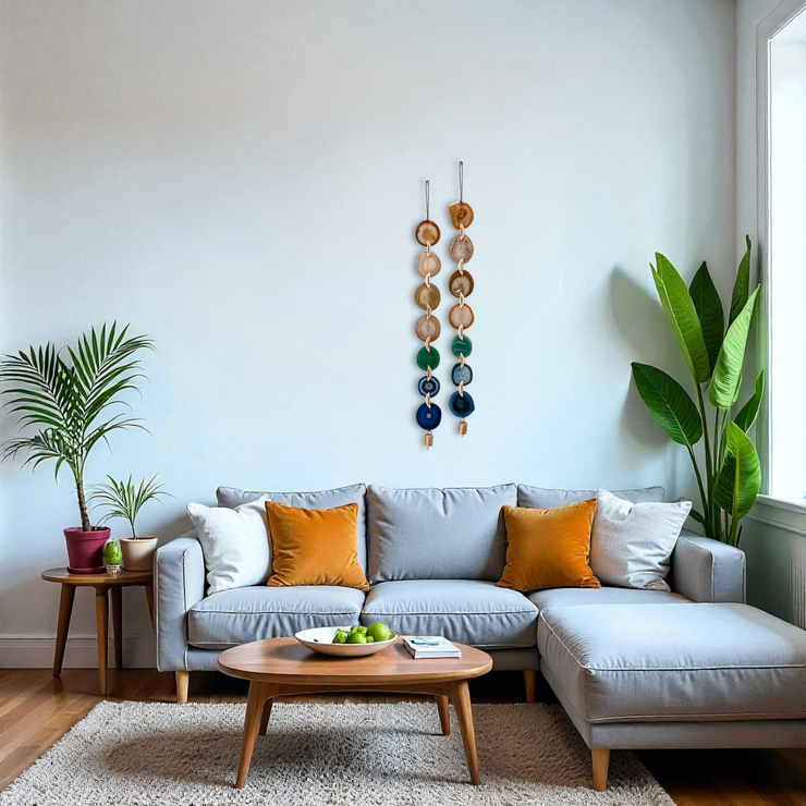 Natural Agate x Bell Garland Wall Hanging
