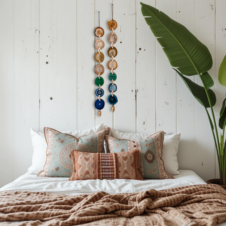 Natural Agate x Bell Garland Wall Hanging