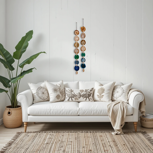 Natural Agate x Bell Garland Wall Hanging