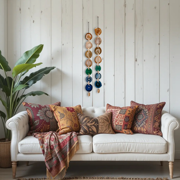 Natural Agate x Bell Garland Wall Hanging