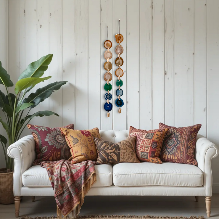 Natural Agate x Bell Garland Wall Hanging