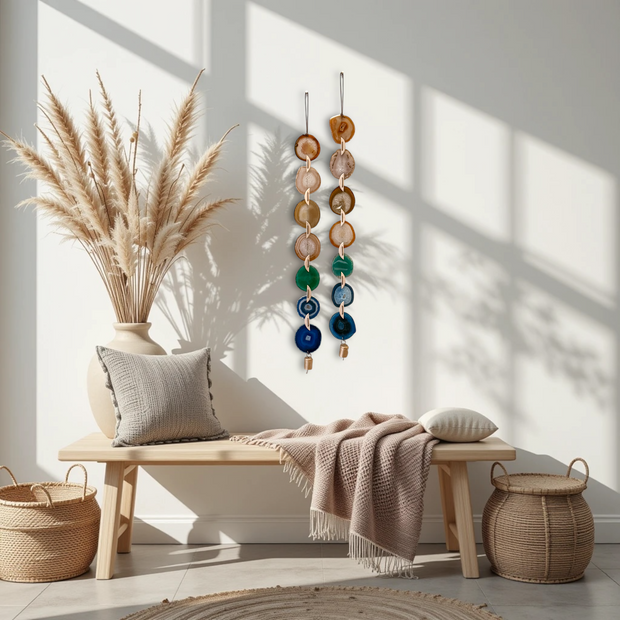 Natural Agate x Bell Garland Wall Hanging