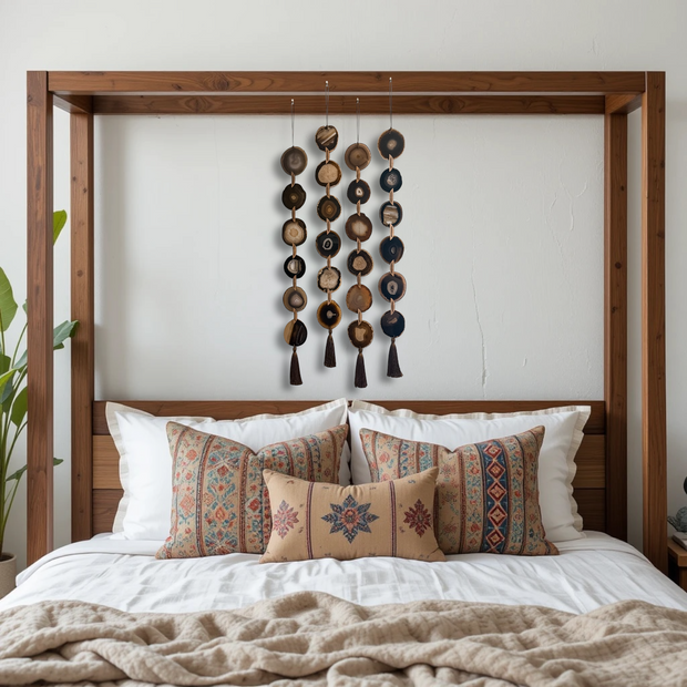 Set of 4 Moody Walnut Agate Garlands