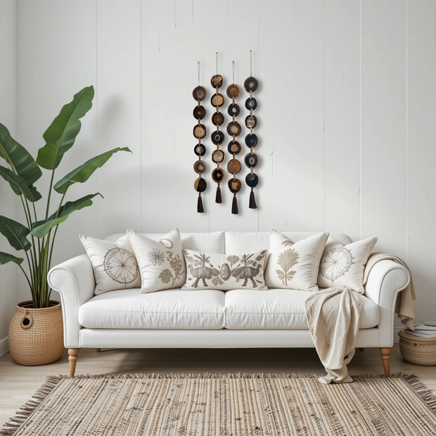 Set of 4 Moody Walnut Agate Garlands